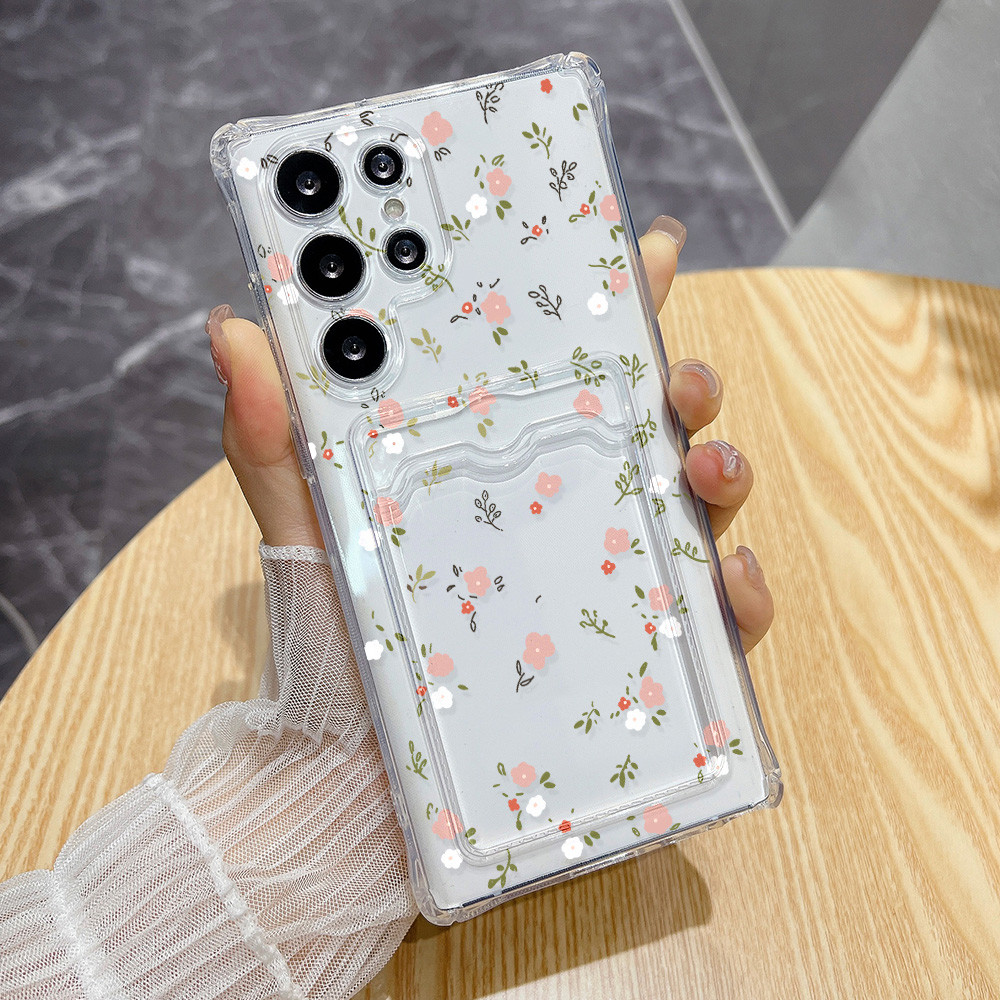 เคสซิลิโคนแบบใส พร้อมช่องใส่บัตร for OPPO A79 A74 A60 A58 A57 A54 4G A18 A38 A17K A16 A15 Vivo Y15S 