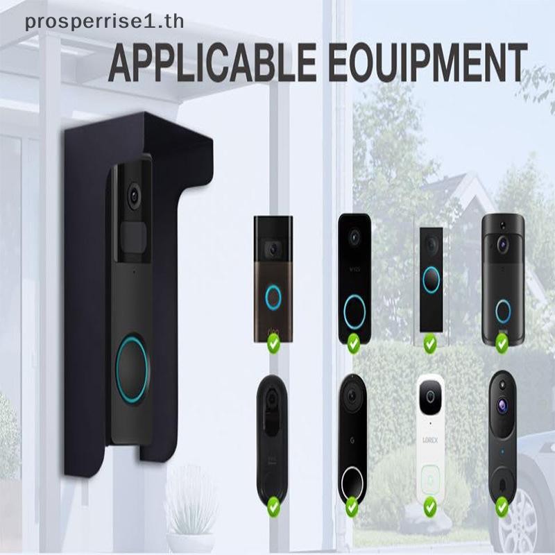 [PPTH] Black Doorbell Rain Cover Windproof Round Doorbell Bracket Kit Metal Ring Doorbell Cover Plat