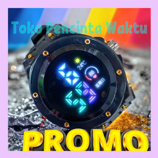 【 Promo】Jam tangan LED dengan kotak transparan dan tali PC yang mudah dilepas