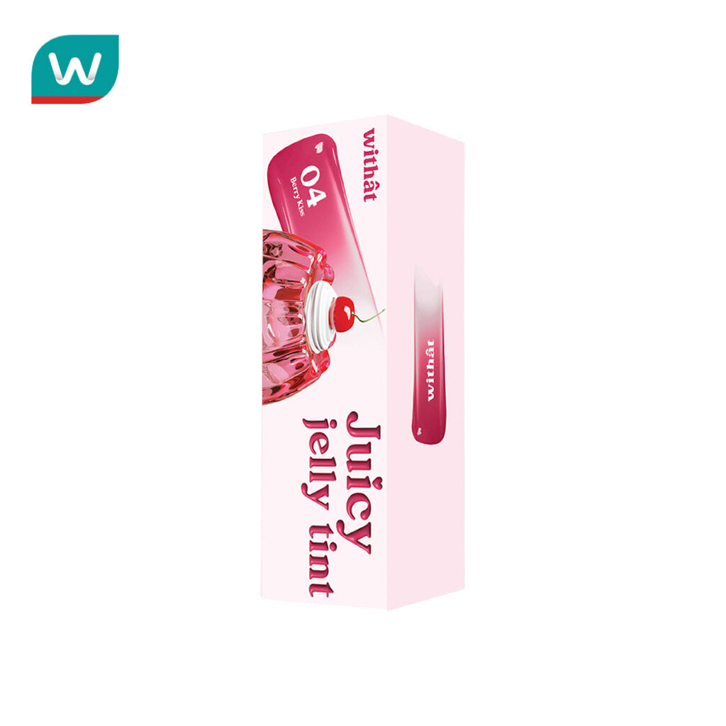 Withat วิทแทท จุ๊ซซี่ เจลลี่ ลิป ทินท์ 4.5มล. 04 เบอร์รี่ คิส