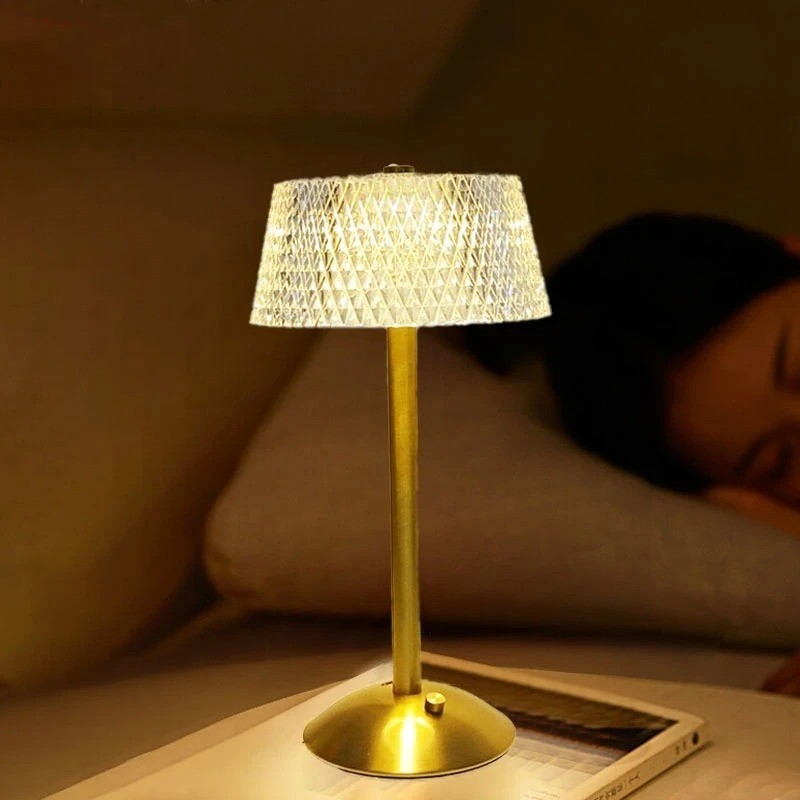 Touch Dimming LED โคมไฟตั้งโต๊ะไร้สาย USB ชาร์จไฟกลางคืนกาแฟ/บาร์/ตกแต่งห้องนอน