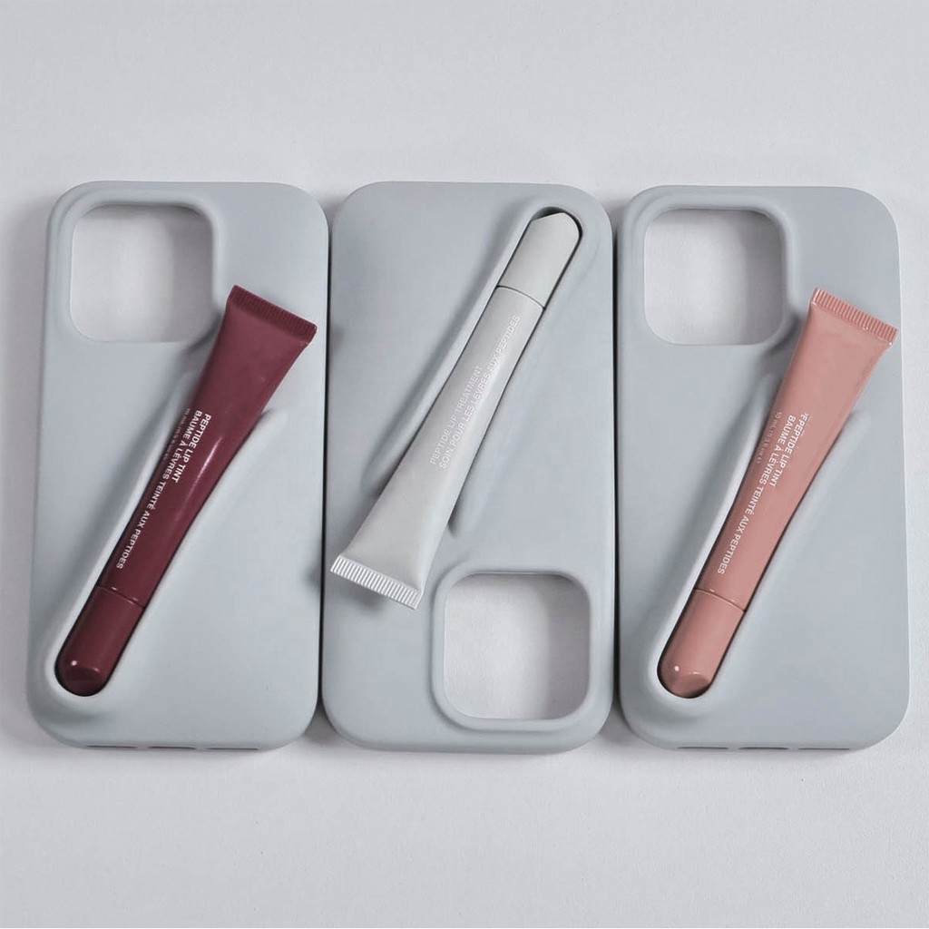 สต็อกการค้าที่กําหนดเองเคสโทรศัพท์ 2024 Manufacture Silicon กรณีกันกระแทก Lip Gloss Lip Stick สําหรั