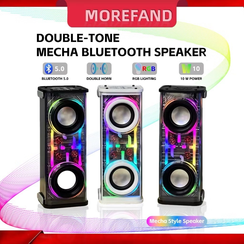 ลำโพงไร้สาย ลำโพง v8 ลําโพงซับวูฟเฟอร์บลูทูธไร้สาย TWS สเตอริโอ Cyberpunk 3D Wireless Bluetooth Speaker