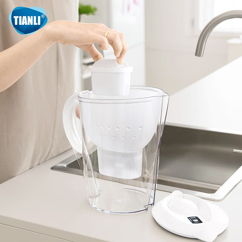 TIANLI Water filter jug เหยือกกรองน้ําดื่ม การกรอง4ชั้น เหยือกกรองน้ำ รุ่น 3.5L สีขาว ราคา ถูกที่สุด ดีลบีเคเค แกลเลอรีภาพที่ 3