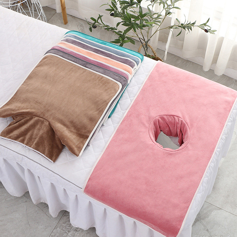 40*80 ซม.หนา Beauty SPA นวดตาราง Planking Face ผ้าขนหนู Hole Bed Bandana