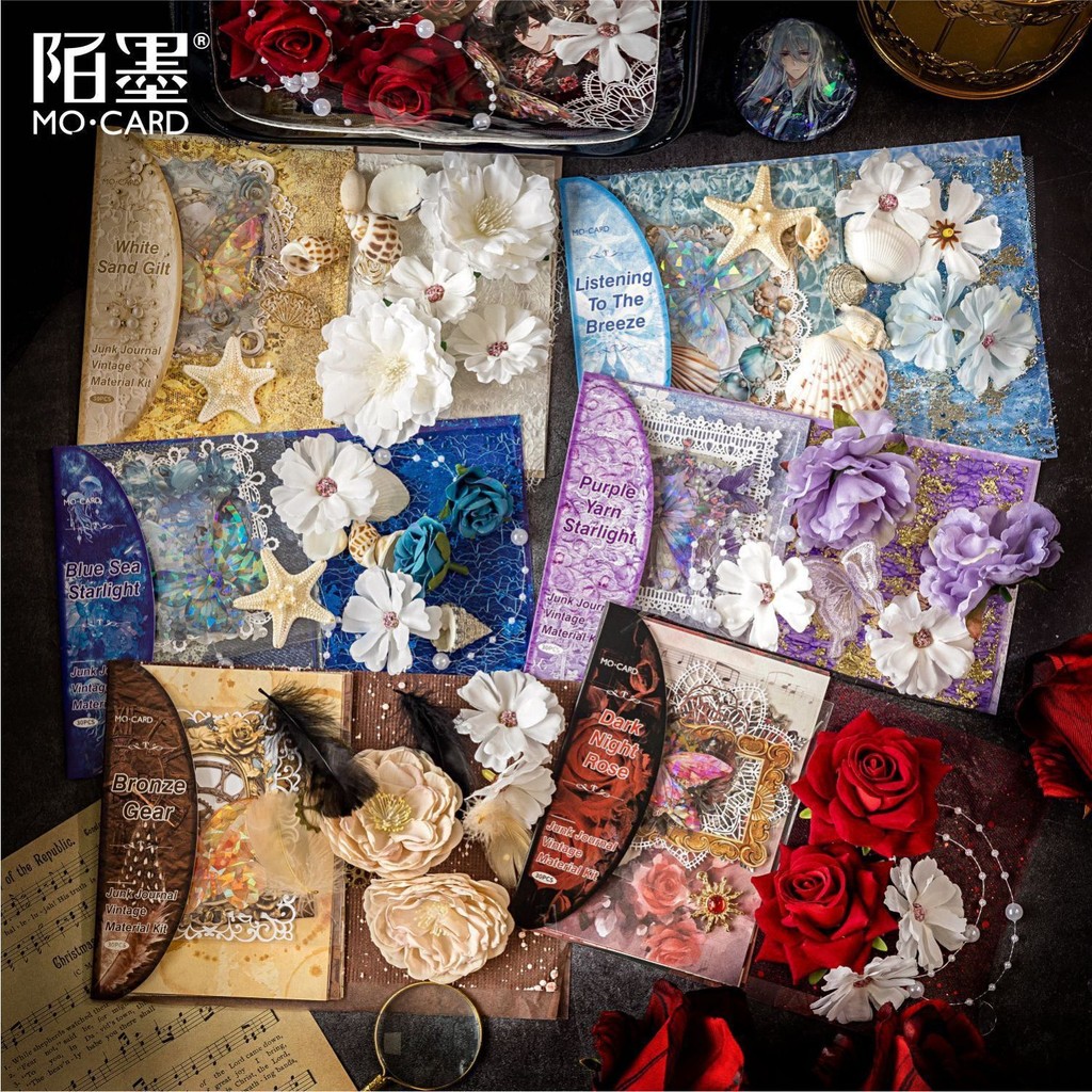 Ya Yangmo คู่มือต้องมี Retro Pain Pack วัสดุ Pack Art คู่มือ Store Series อาหารขนาดเล็กจํานวนวัสดุ Pack คู่มือ DIY ภูมิทัศน์พื้นหลังกระดาษ #TBCL0312#