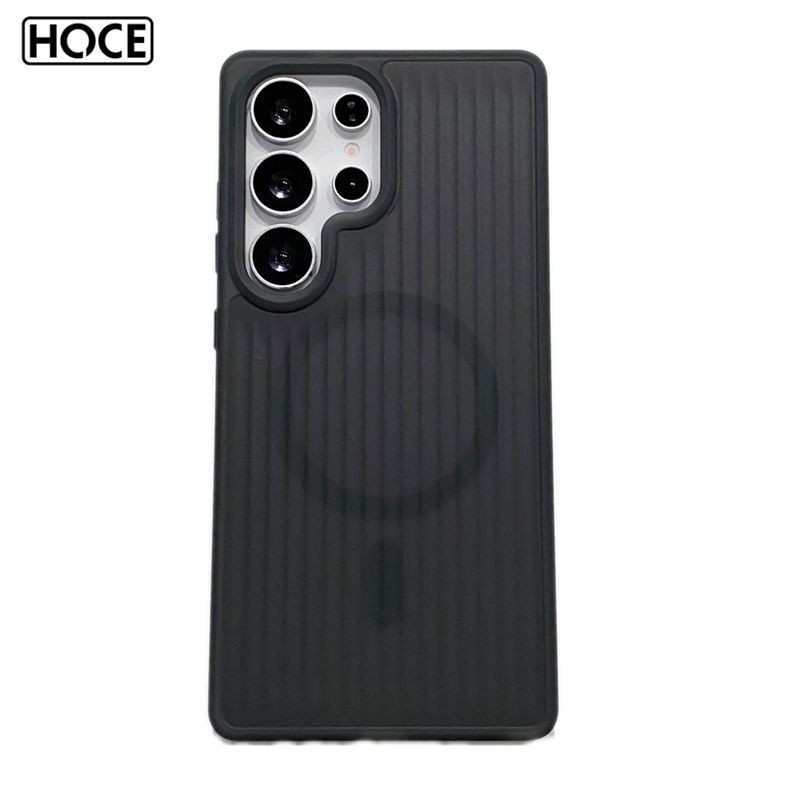 Hoce ลายแนวตั้งเคสโทรศัพท์แม่เหล็กสําหรับ Samsung Galaxy S25 S24 S23 S22 S21 Matte Clear TPU Cover Cases