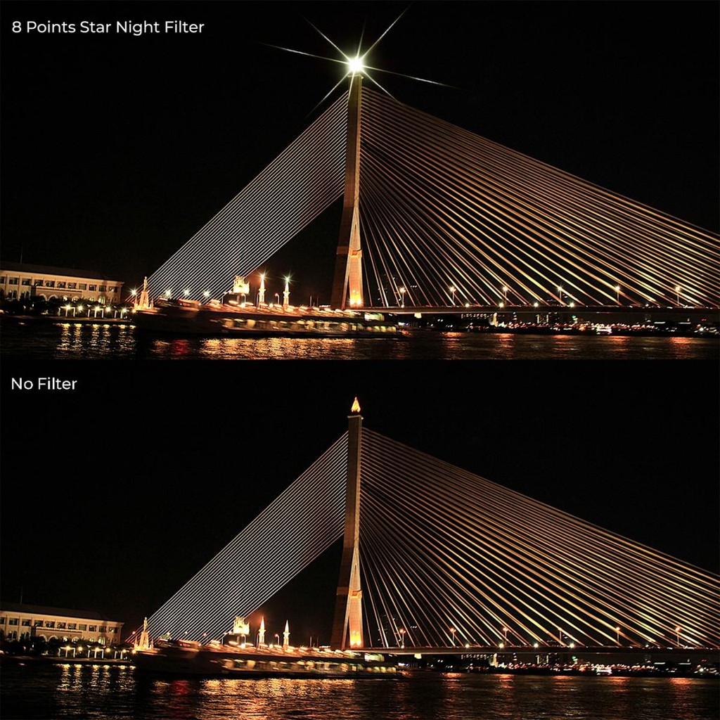 K&f Concept Nano-K Star Filter 4-8 Points Variable Starburst Filter Cross Screen พร้อมผ้า 3 ชิ้น