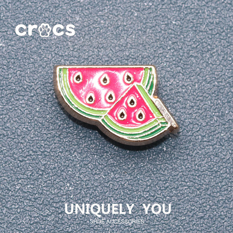 Crocs JIbbitz โลหะผลไม้ JIbbitz โลหะผีเสื้อรองเท้าหัวเข็มขัด charm Crocs การ์ตูนสายรุ้งอุปกรณ์เสริมรองเท้า