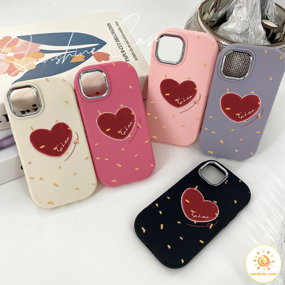 เคสโทรศัพท์คู่รักสีแดงสุดเก๋ FORเคส IPhone 12 13 14 XR 11 7Plus 12 15 11 Pro Max X XS Max 15 14 7 Plus SE 2020