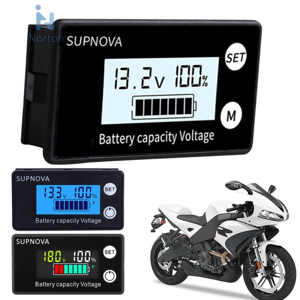 Uk แบตเตอรี่ความจุ Percentage Voltage Meter DC 8-100V แบตเตอรี่การใช้ Gauge Indica [Norton.th]