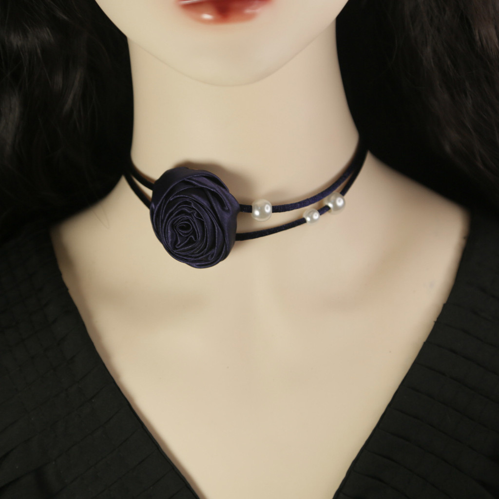 คอลเลกชันคนดอกไม้✨สร้อยคอ High-End Collar เครื่องประดับ 25.3.18 Clavicle choker Collar Neck Charm สร