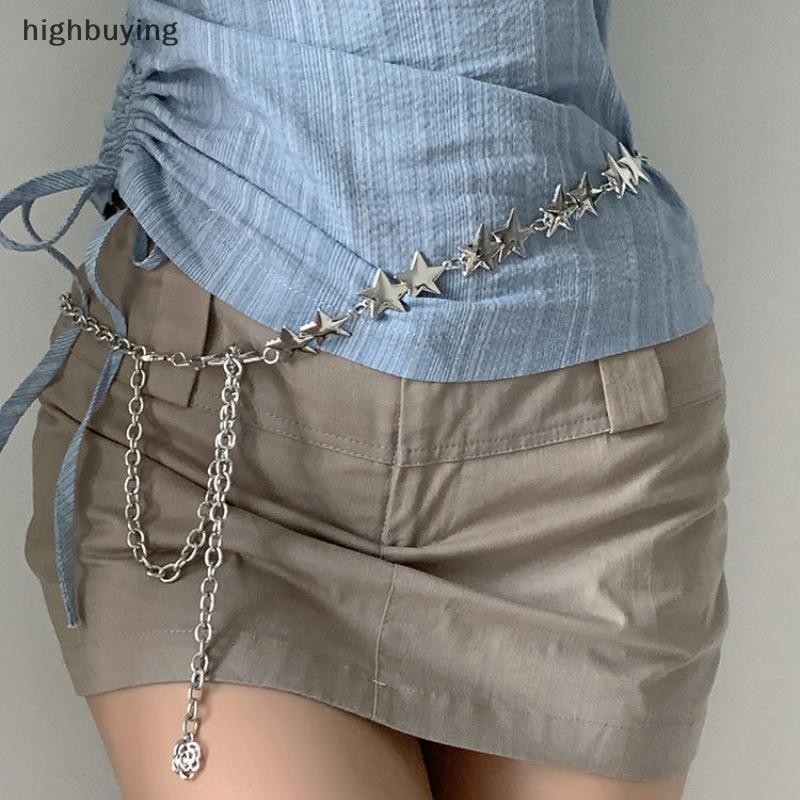 [ซื้อสูง] Metal Star Pentagram Chain Belt พู่โซ่เอว - เครื่องประดับร่างกาย สต็อกใหม่