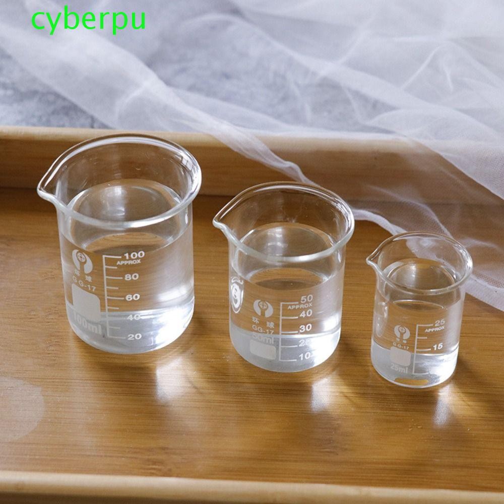 Cyberpulse บีกเกอร์ทําความร้อนลิปสติก, Thicken Heavy Glass Low Form Beakers, Multifunctional DIY โปร่งใสความร้อน-resist วัด Beaker เคมี Lab