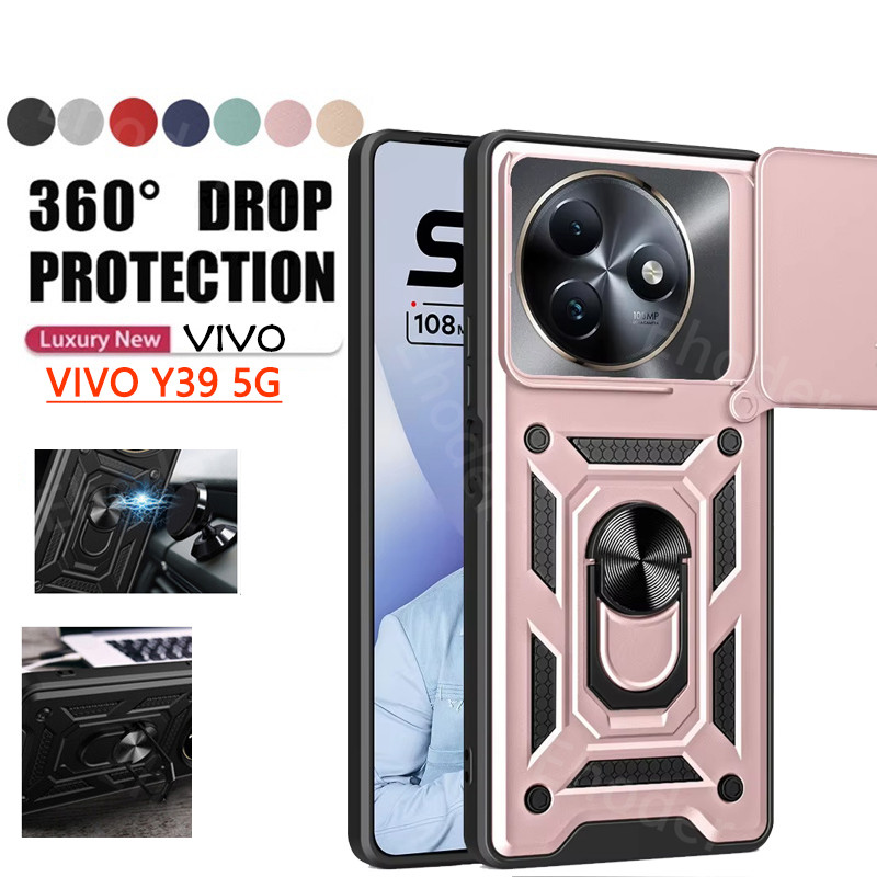 ปลอกสําหรับ VIVO Y39 5G 2025 สไลด์กล้องเลนส์ป้องกันกรณี VIVOY39 Y 39 เกราะกันกระแทกฝาครอบโทรศัพท์แม่