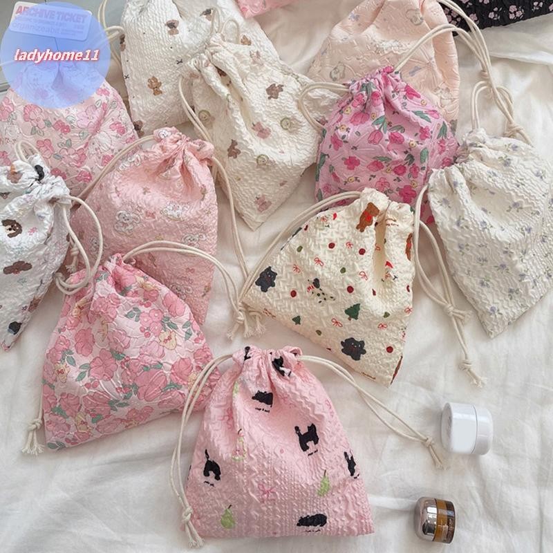 Onelady 1PCS เกาหลีน่ารักกระเป๋าใส่เหรียญขนาดเล็ก Key หูฟัง Drawstring กระเป๋าเก็บสาวเครื่องประดับลิปสติกเครื่องสําอางเชือกกระเป๋า TH