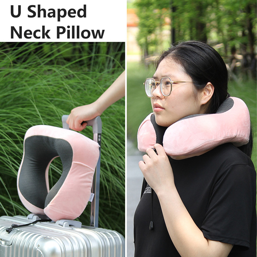 หมอนรองคอแบบพกพา นุ่ม Memory foam หมอนรองคอรถยนต์ หมอนรองคอนเมมโมรี่โฟม หมอนเดินทาง U ง่ายต่อการพกพา