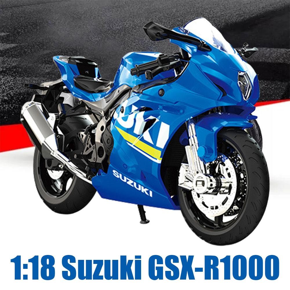 1:18 รถจักรยานยนต์รุ่นรถ Gsx-R1000 พร้อมฐานรุ่นรถของเล่น Die-Cast Static Q5G8