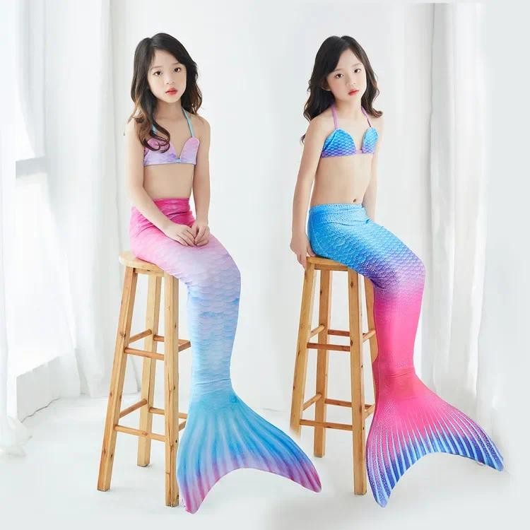 สาวชุดว่ายน้ํา Mermaid Tails ชุดคอสเพลย์ไม่มี Flipper แฟนซีเด็ก Mermaid Tails ชุดว่ายน้ําสําหรับฤดูร