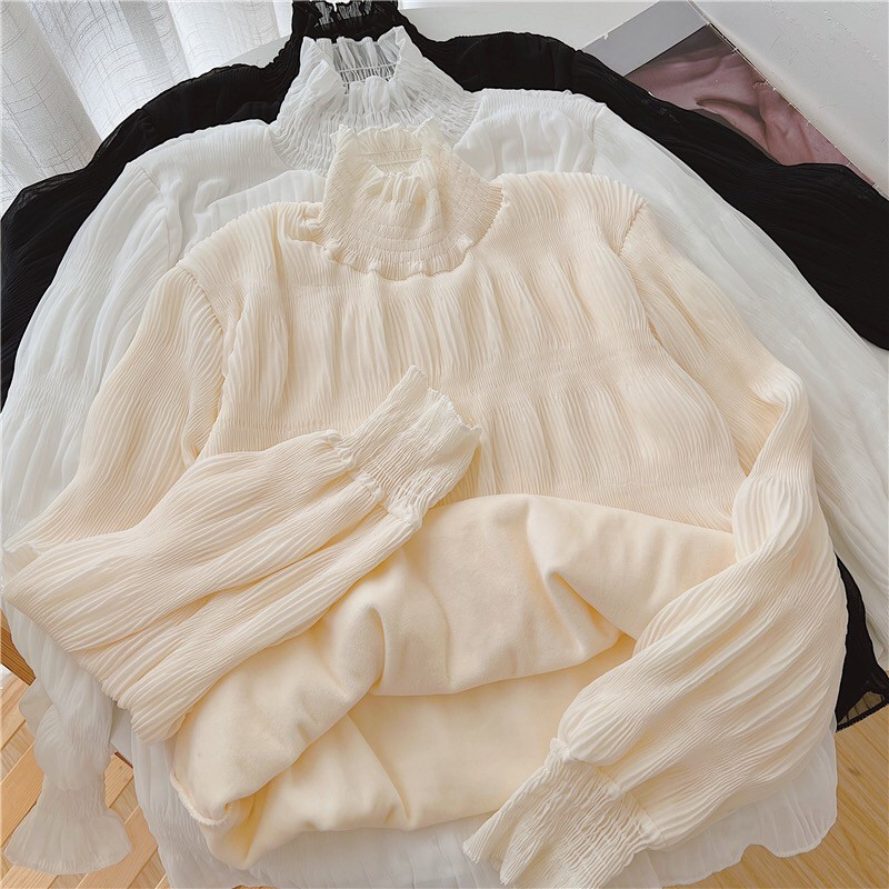 ขนาดใหญ่ เสื้อคอเต่าครึ่งตัว บุขนฟลีซ หนา สำหรับการจับคู่ที่มีสไตล์ SJG1 4UMF