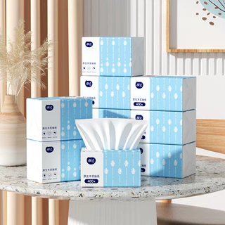 tissue (พร้อมส่งจากไทย)กระดาษทิชชู่ กระดาษชำระ กระดาษทิชชู่เช็ดหน้า ทิชชู่เช็ดมือ 1ห่อ400 แผ่น หนา4ชั้น 1 ลังมี 10 ห่