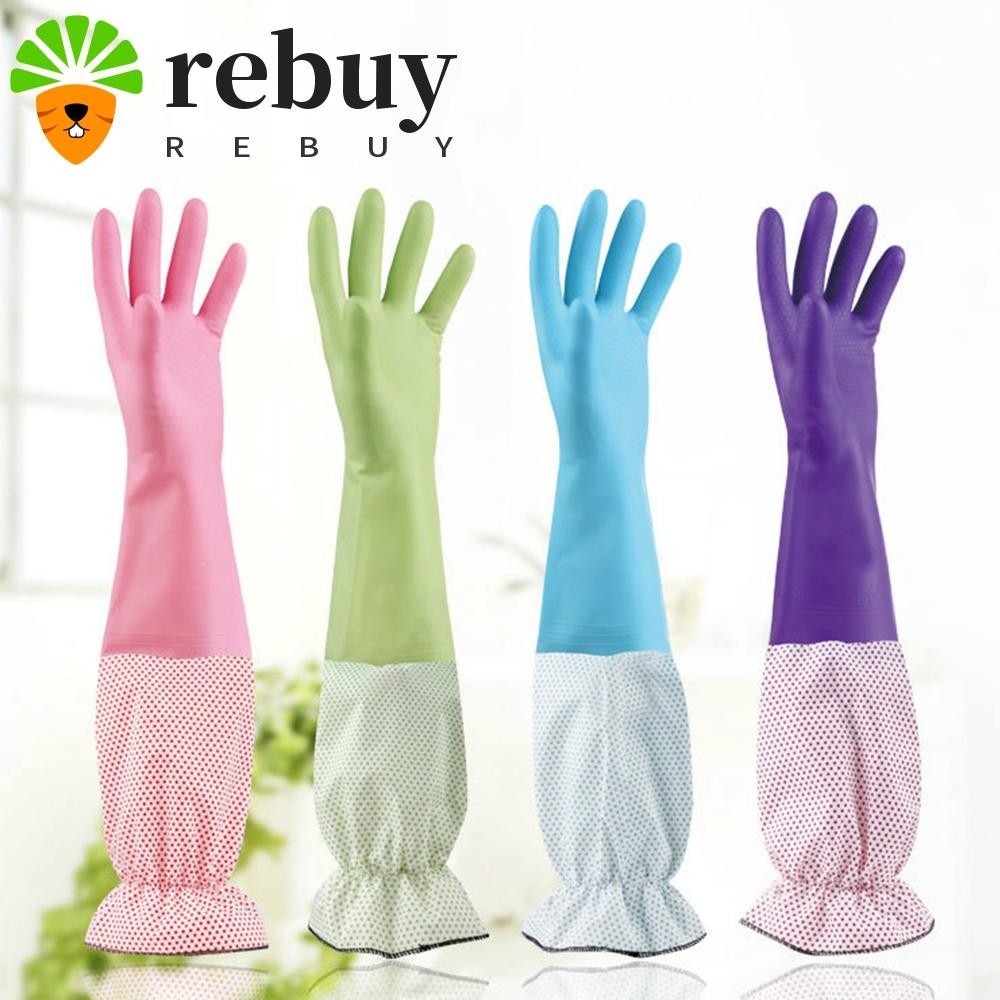 ซื้อซ้ํา ถุงมือยางกันน้ําซักผ้าอุ่นล้างจานอุปกรณ์ทําความสะอาดแขนยาว