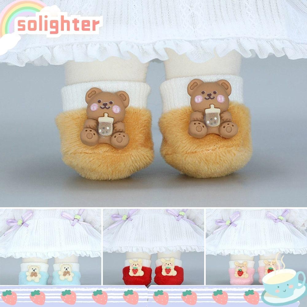 Solighter รองเท้าตุ๊กตากระต่ายน่ารัก ผ้าฝ้าย 7 แบบ 20 ซม. อุปกรณ์เสริม สําหรับตุ๊กตา