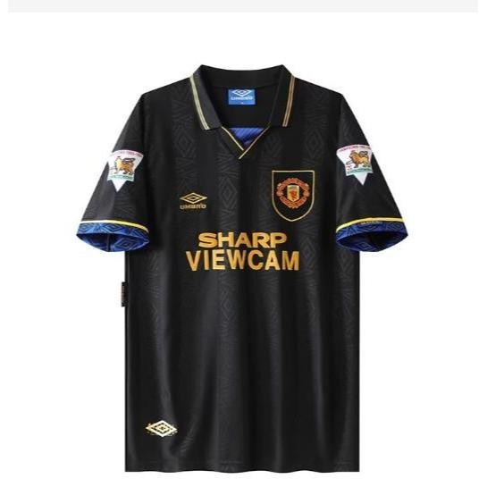 เสื้อกีฬาแขนสั้น ลายทีมชาติฟุตบอล Manchester United 1993 94 ชุดเหย้า สไตล์เรโทร