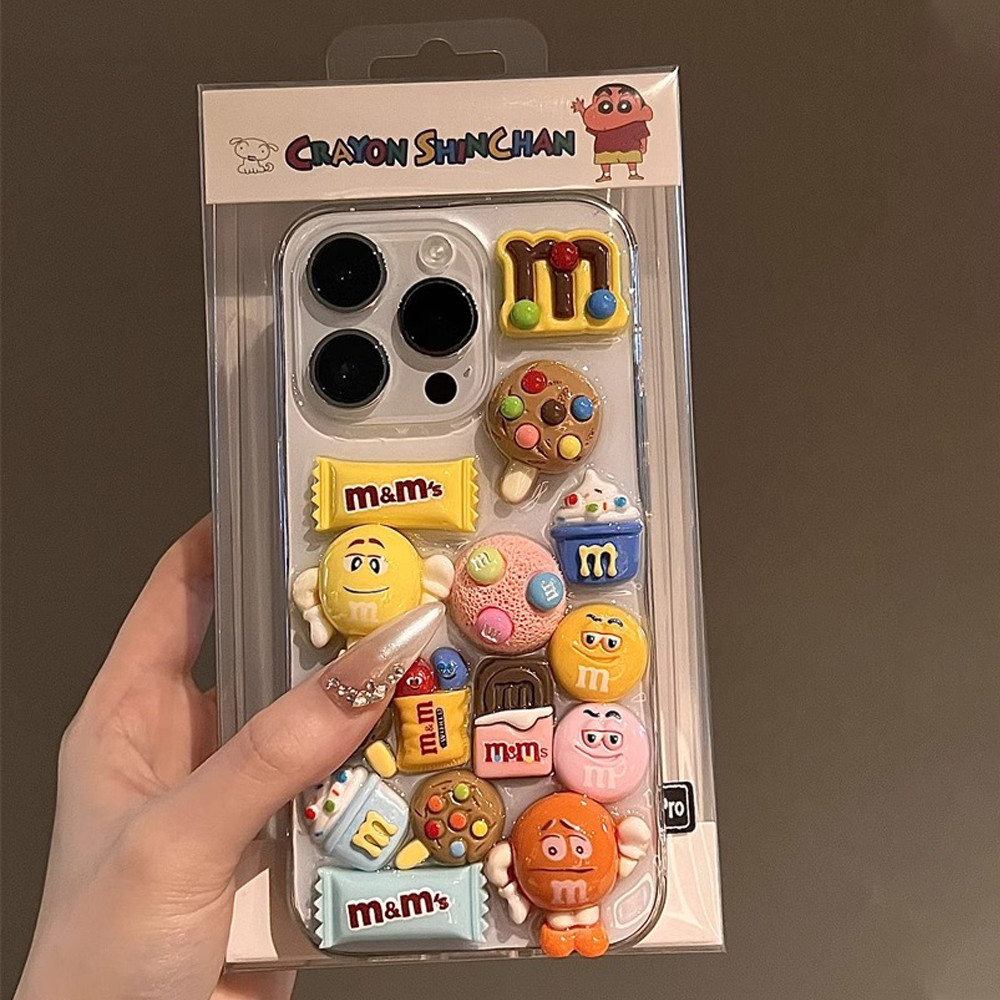 เคสโทรศัพท์มือถือแบบใส กันกระแทก ลายถั่วช็อกโกแลต 3D แต่งกลิตเตอร์ สําหรับ IPhone 14 Pro Max 11 15 14 13 12 11 Pro Max 15 14 Plus