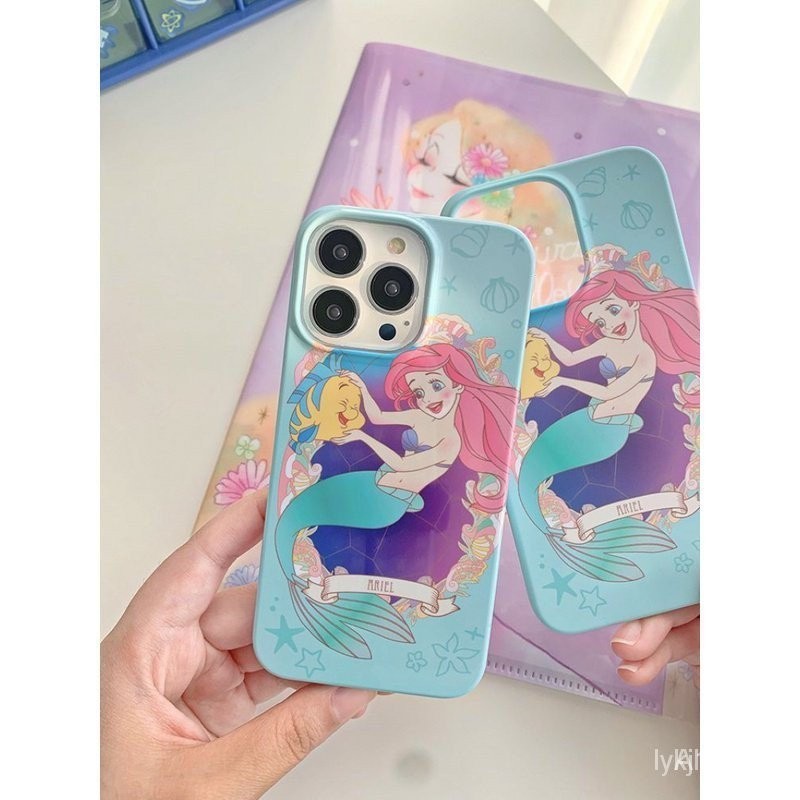 เคสแข็ง ลายการ์ตูนนางเงือกน่ารัก สําหรับ iPhone 7 8 plus x xs XR xsmax 11 12 13 14 15 Pro Max mini on6c