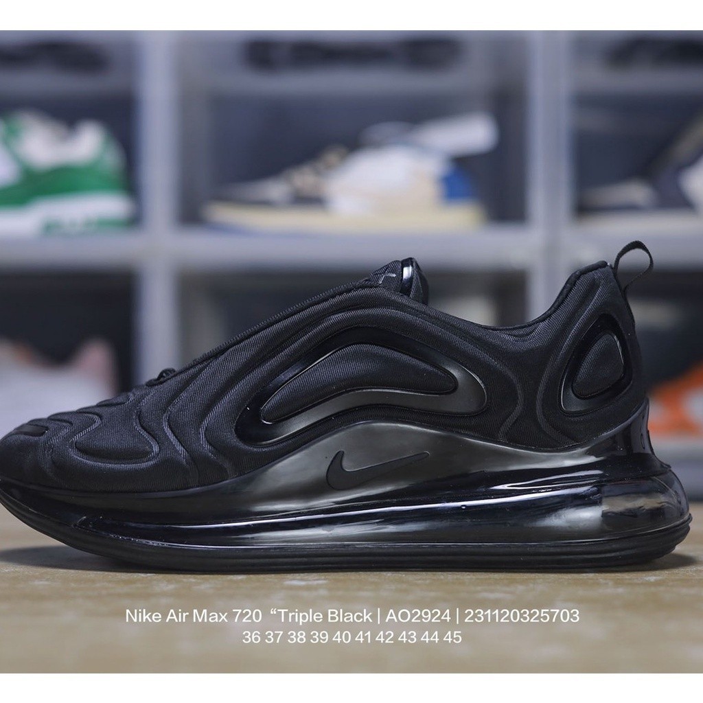 Nike air Max 720 "triple black" รองเท้าผ้าใบ รองเท้าวิ่งจ๊อกกิ้ง