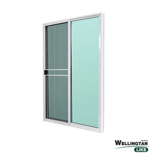 GlobalHouse WELLINGTAN (LIKE) ประตูอะลูมิเนียม บานเลื่อน SS W-AL/015 WH 160x205ซม. สีขาว พร้อมมุ้งสินค้าของแท้คุณภาพดี