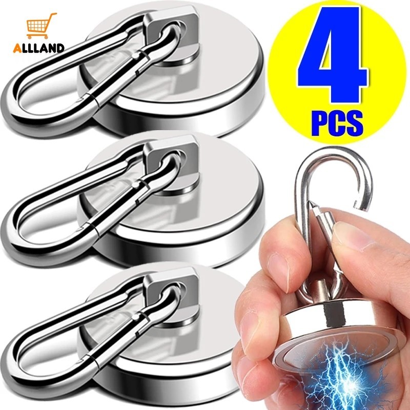 1/2/4 ชิ้น Heavy Duty 360°ตะขอแขวนพวงกุญแจ แบบแม่เหล็ก หมุนได้ สําหรับติดผนังห้องครัว ห้องน้ํา