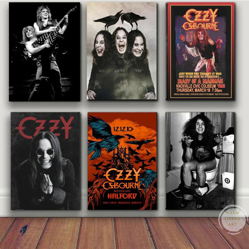 Ozzy Osbourne Band Art โปสเตอร์ Heavy Metal Band Rock ภาพวาดผ้าใบ Wall Art ภาพพิมพ์โมเดิร์นครอบครัวต