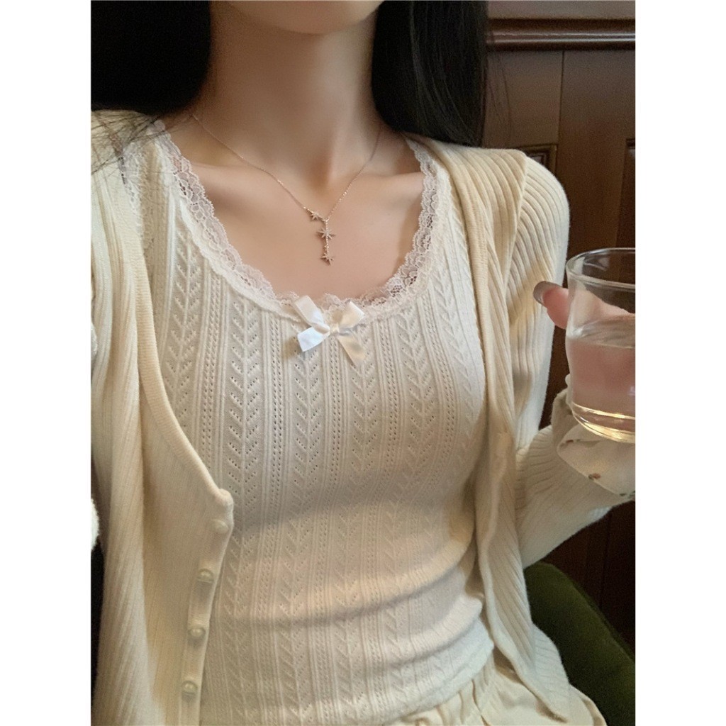 CLOTHING เสื้อกล้าม  สายเดี่ยว ผู้หญิง ดีเทลแต่งลูกไม้  ฟรีไซส์  สีขาว  รุ่น w5279 ราคา ถูกที่สุด ดีลบีเคเค แกลเลอรีภาพที่ 3