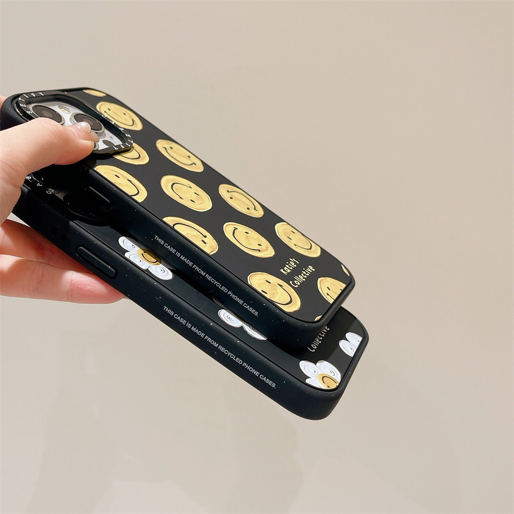 Casetifg Smile ดอกไม้รูปแบบคุณภาพสูง Matte Magnetic เคสโทรศัพท์พร้อมกล่องสําหรับ iPhone 16 13 14 15 Pro Max 16Plus ด้านข้างซิลิโคนกันกระแทกปลอก Anti Drop Frosted Hard Cover - รูปที่ 6