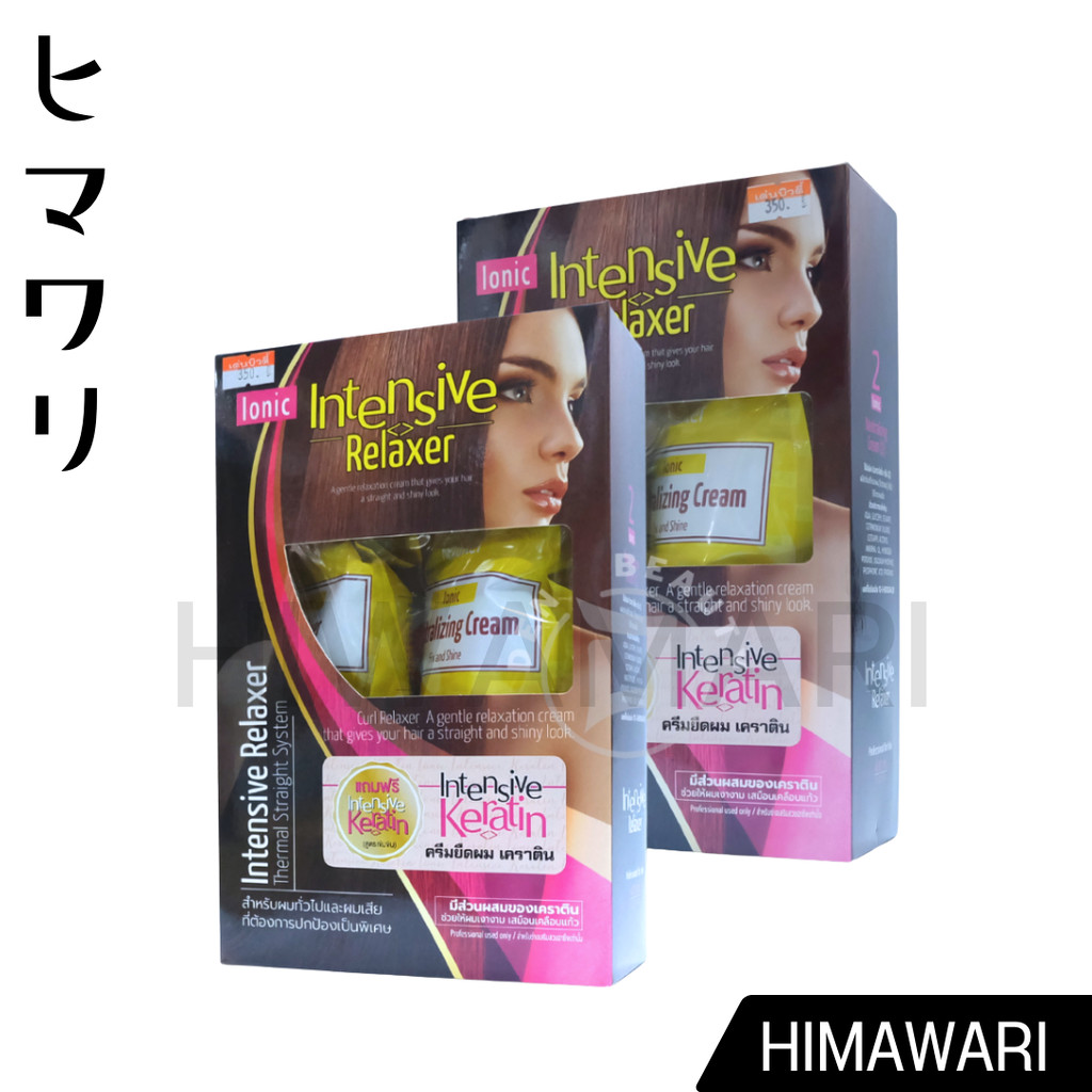 Ionic intensive Relaxer Keratin ไอโอนิค ครีมยืดผม เคราติน (ยืด 400 ml. + โกรก 400 ml.) 1 เซต ตัดฝา