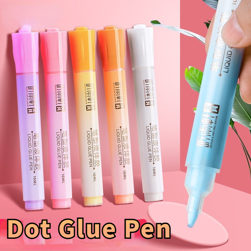 สี Dot กาวปากการูป Quick-Dry กาว Stick ปากกา Journal เครื ่ องมือแบบพกพา DIY Minimalist อุปกรณ ์ เสริมโรงเรียนเทปสติกเกอร ์
