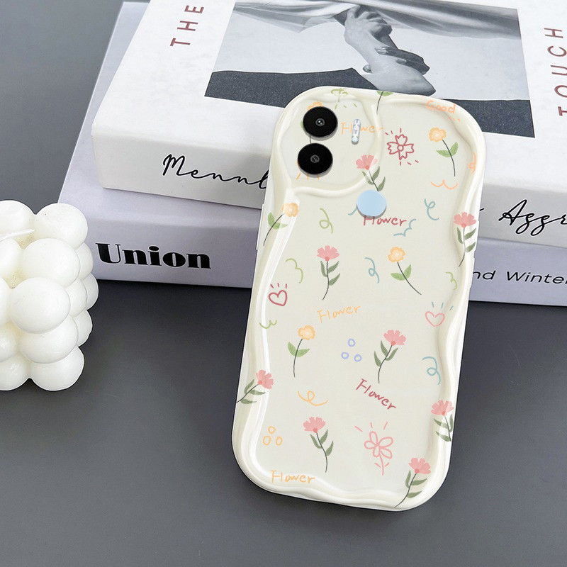 เต ็ มหน ้ าจอดอกไม ้ ขนาดเล ็ กกันกระแทกเคสโทรศัพท ์ Xiaomi Redmi A1 2022 A2 2023 A1 A2 plus A1 + A2 + Poco C50 โปร ่ งใสนุ ่ มกรณีป ้ องกันกรณี