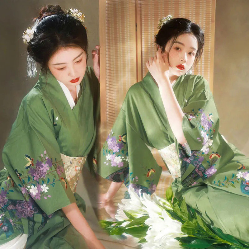 กิโมโนผู ้ หญิงญี ่ ปุ ่ นแบบดั ้ งเดิม Yukata Haori กิโมโนคอสเพลย ์ เสื ้ อชุดหญิงฤดูร ้ อนแฟชั ่ น