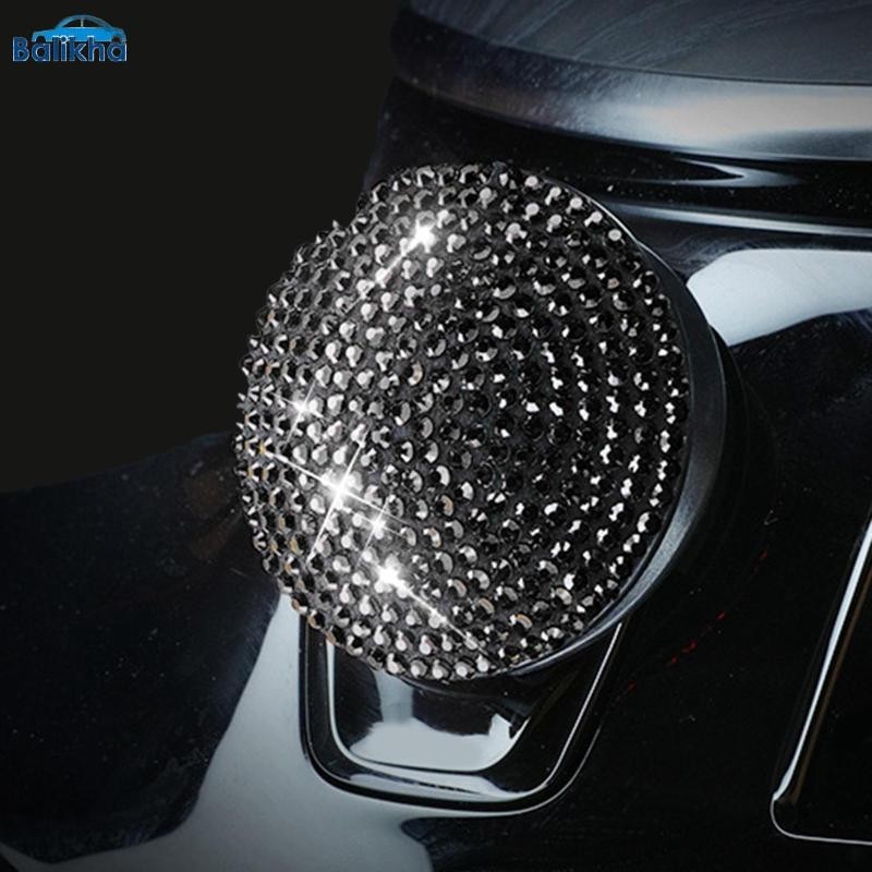 [Balikha ] 3xcar Automotive Push Ignition Start Button ฝาครอบป ้ องกัน Shiny Glitter Black