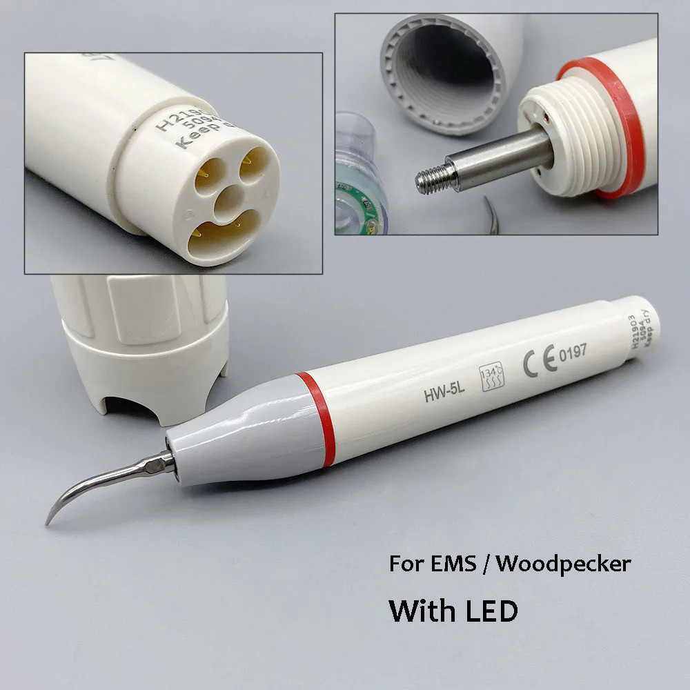 Hw-5l ทันตกรรมอัลตราโซนิก Scaler Handpiece LED สําหรับนกหัวขวาน / EMS ที ่ ถอดออกได ้ Piezo Scaler Handpiece teeh ทําความสะอาด