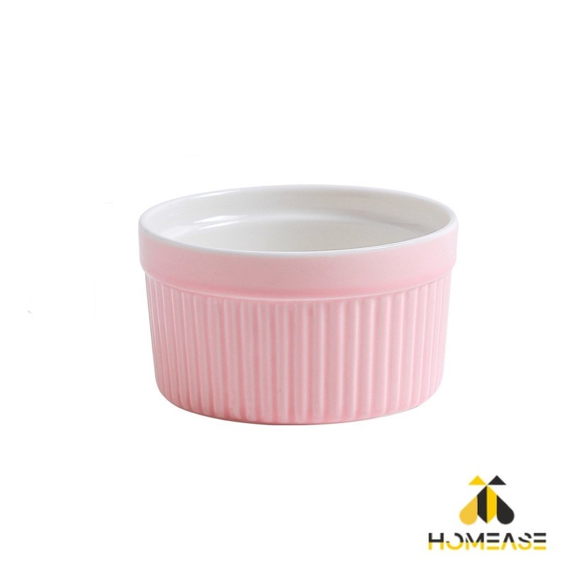 HA ถ้วยพุดดิ้ง สีสันแคนดี้ ชามเซรามิค ทนต่ออุณหภูมิสูง Baking mold