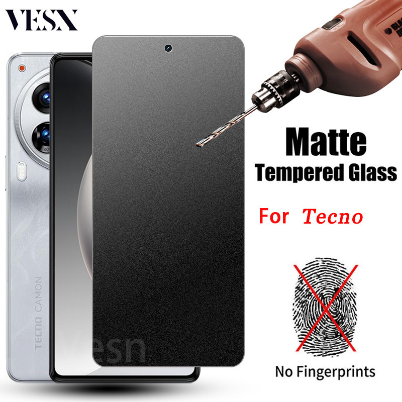 ฟิล์มกระจกด้าน ใช้สำหรับ ช่วยลดรอยนิ้วมือ Tecno Camon 30 20 19 18T 17 17P 16 15 Premier 12 Air Pova 6 Neo 5 4 Pro 4G 5G 2024