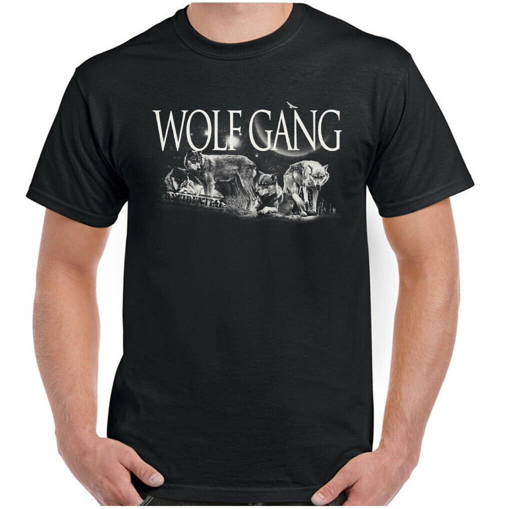 เสื้อยืด Wolf Gang Mens Animal Wolves Pack Alpha Plug Top T-Shirt