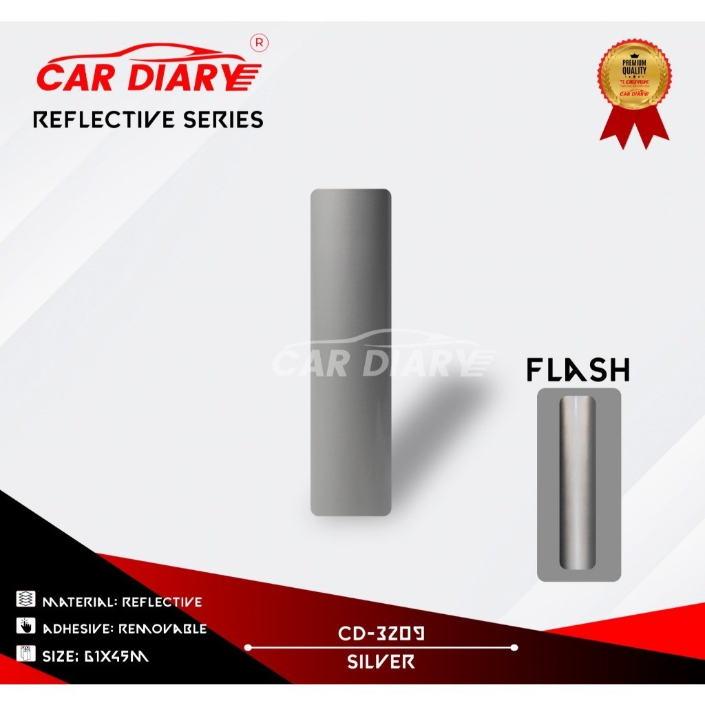 สติ๊กเกอร์เงินสํารอง / สติ๊กเกอร์เงินชั่วคราว (CD 3209) / รถสะท้อนแสง DIARY L61 CM X P50 CM