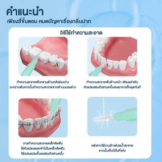 แปรงซอกฟัน รูปตัว I 10 ชิ้น จัดคราบฟันออกได้ดีเหมาะกับคนจัดฟันอย่างมาก แพ็คเกจใหม่ขนนุ่มกว่าเดิม