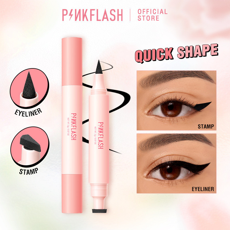 PINKFLASH #InstantShape แสตมป ์ อายไลเนอร ์ 2-in-1 Lasting High Pigment Silky Smooth