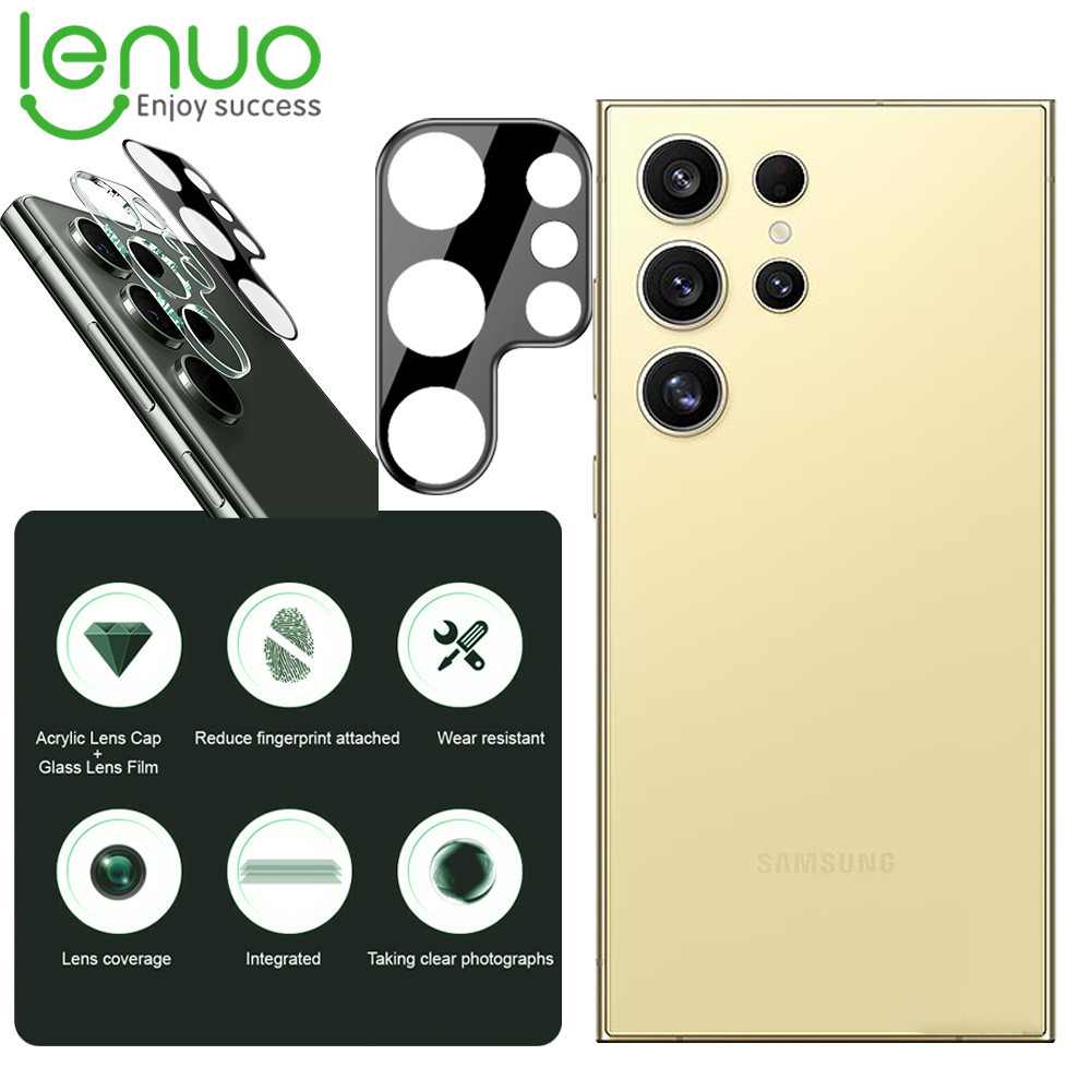Lenuo กล้องฟิล์มนิรภัยสําหรับ Samsung Galaxy S24 S23 S22 S21 S20 Ultra Plus FE 5G 9H กันกระแทกกล้องเลนส์ protector ฝาครอบ
