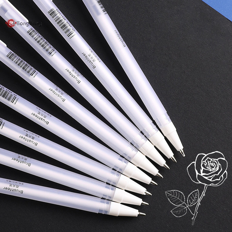 Abongbang 3 ชิ ้ นสีขาวเจลหมึกปากกาคลาสสิกGelly Roll Art Highlight MarkerปากกาBright White Manga MarkerปากกาArt PaingวาดปากกาNice